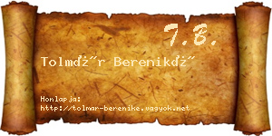 Tolmár Bereniké névjegykártya